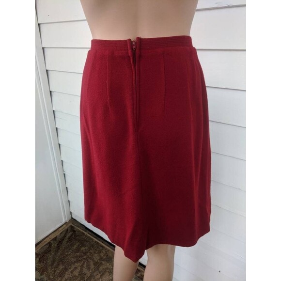 60s Dark Red Skirt 24 Waist XS Vintage Brentshire - Picture 4 of 4
